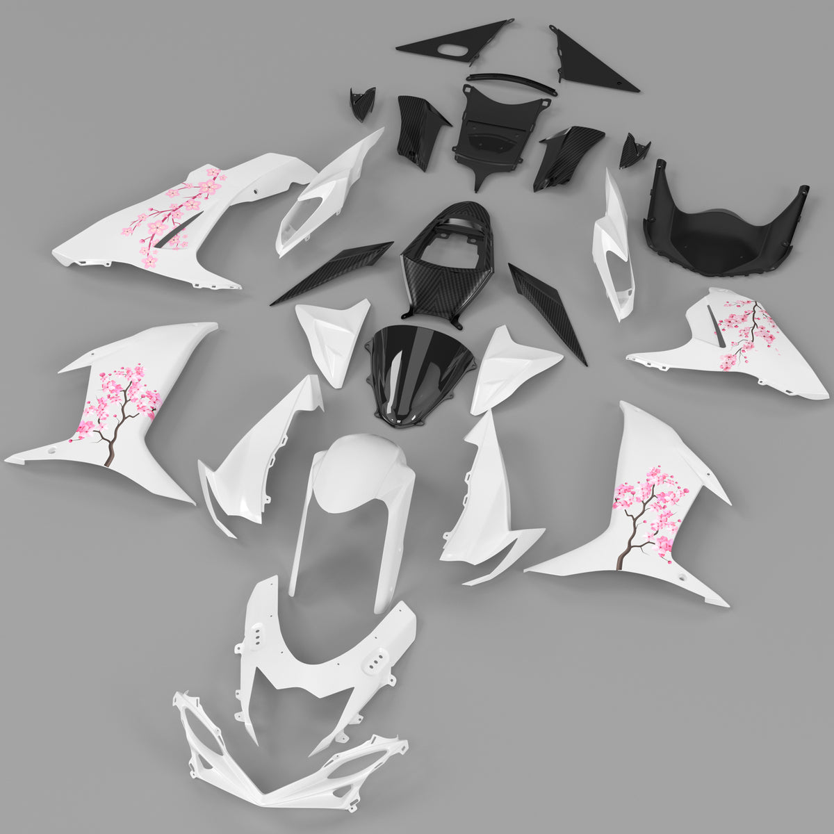 Amotopart 2011-2026 Suzuki GSXR 600/750 K11 White Pink Fairing Kit