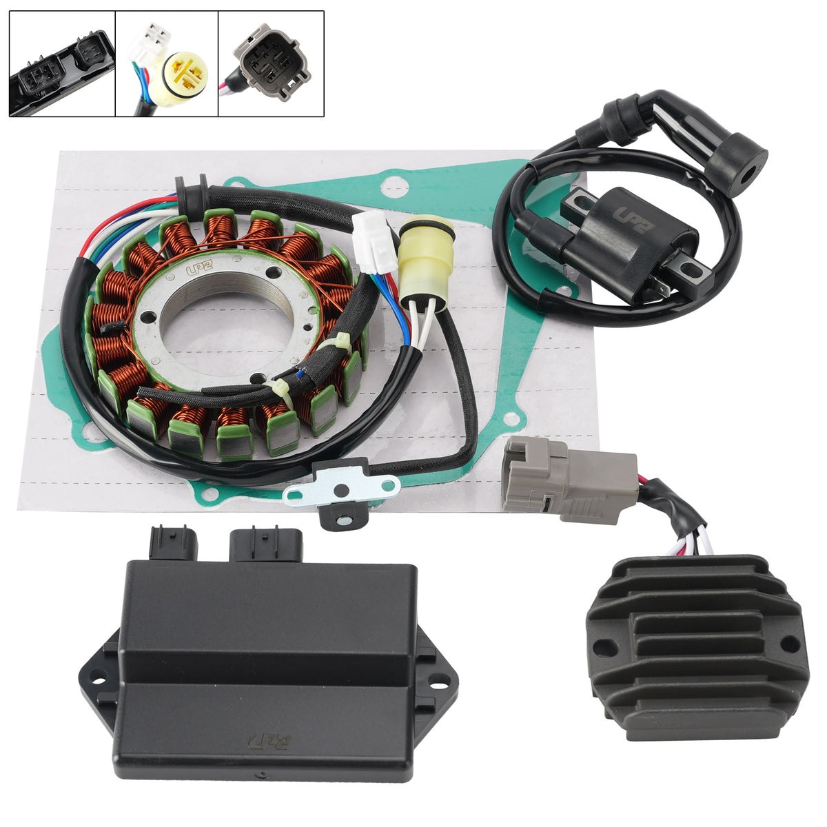 04-13 Yamaha Raptor 350 YFM350 Régulateur de Stator CDI Boîte Joint de Bobine d'Allumage