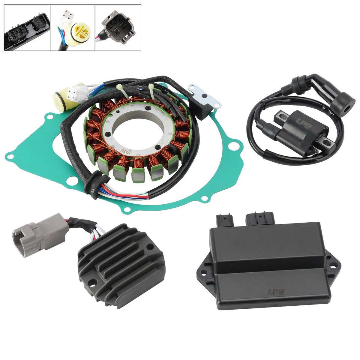 04-13 Yamaha Raptor 350 YFM350 Régulateur de Stator CDI Boîte Joint de Bobine d'Allumage