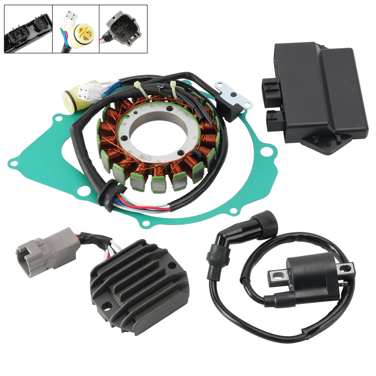 04-13 Yamaha Raptor 350 YFM350 Régulateur de Stator CDI Boîte Joint de Bobine d'Allumage