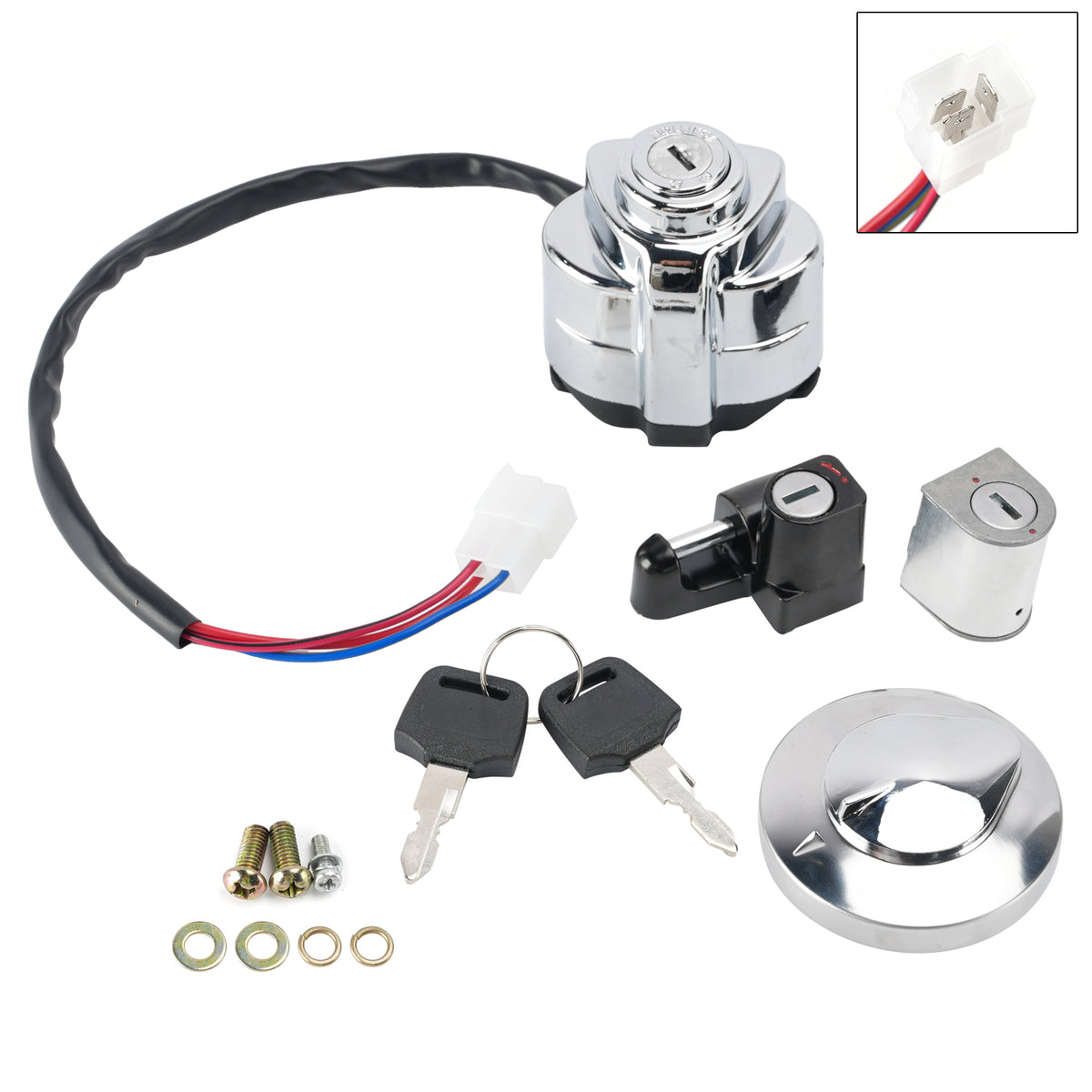 04-07 Honda VT750 Shadow 93-03 VF750 Magna Ignition Switch Fuel Cap Lock Set