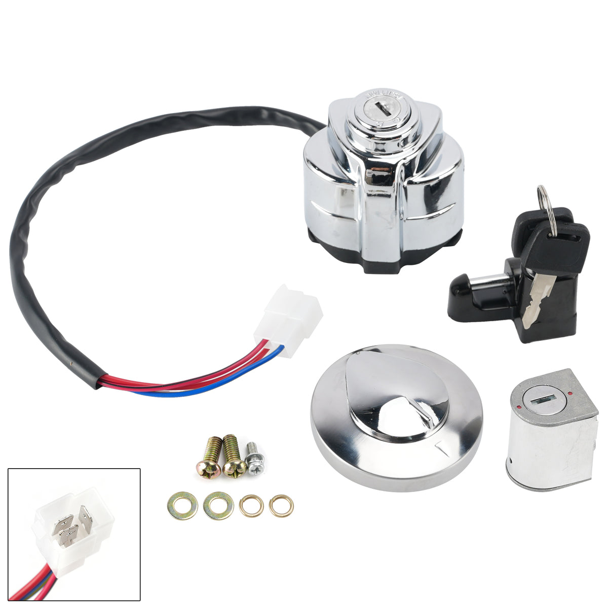 04-07 Honda VT750 Shadow 93-03 VF750 Magna Ignition Switch Fuel Cap Lock Set