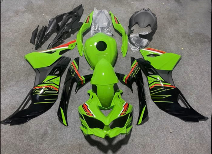 Amotopart 2019-2024 Kawasaki Ninja ZX25R ZX4R ZX4RR Black Light Green Fairing Kit