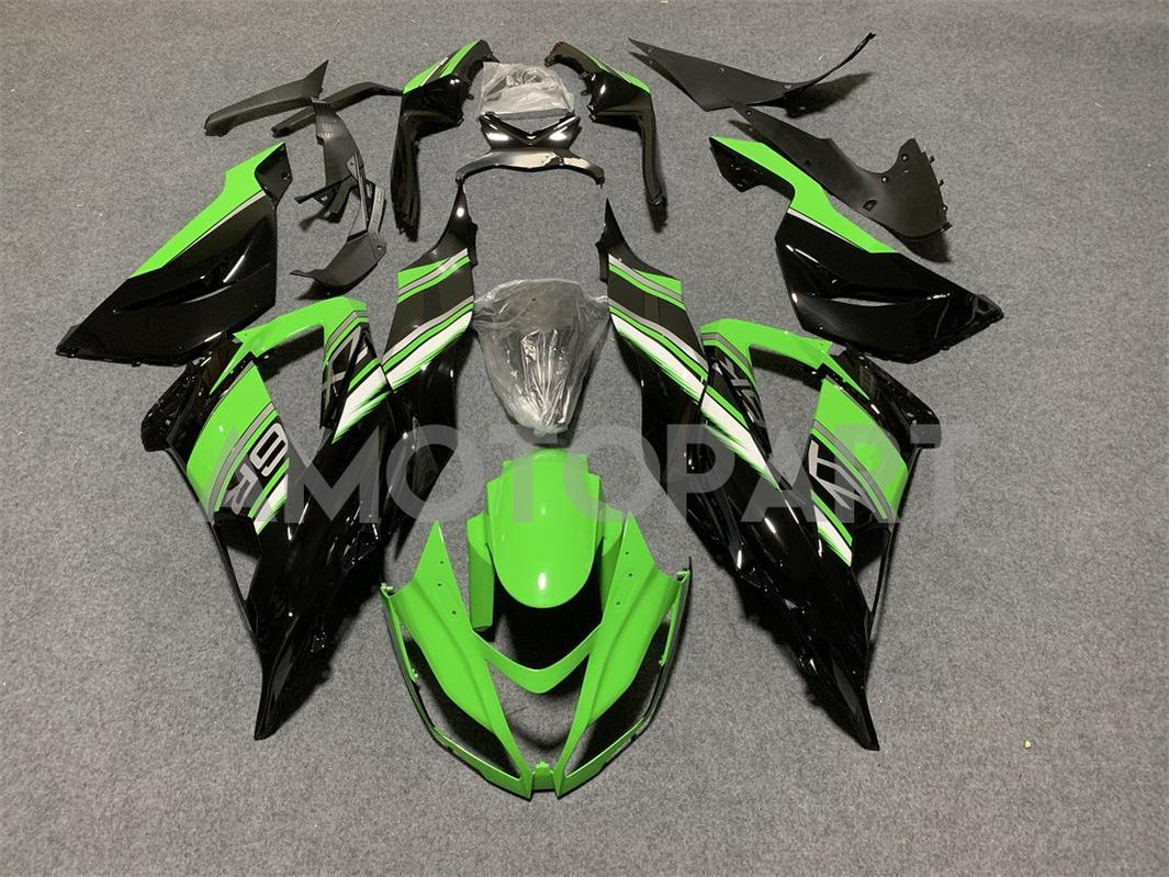 Amotopart Kawasaki ZX6R 636 2013-2018 Green & Black Style2 Failing Kit