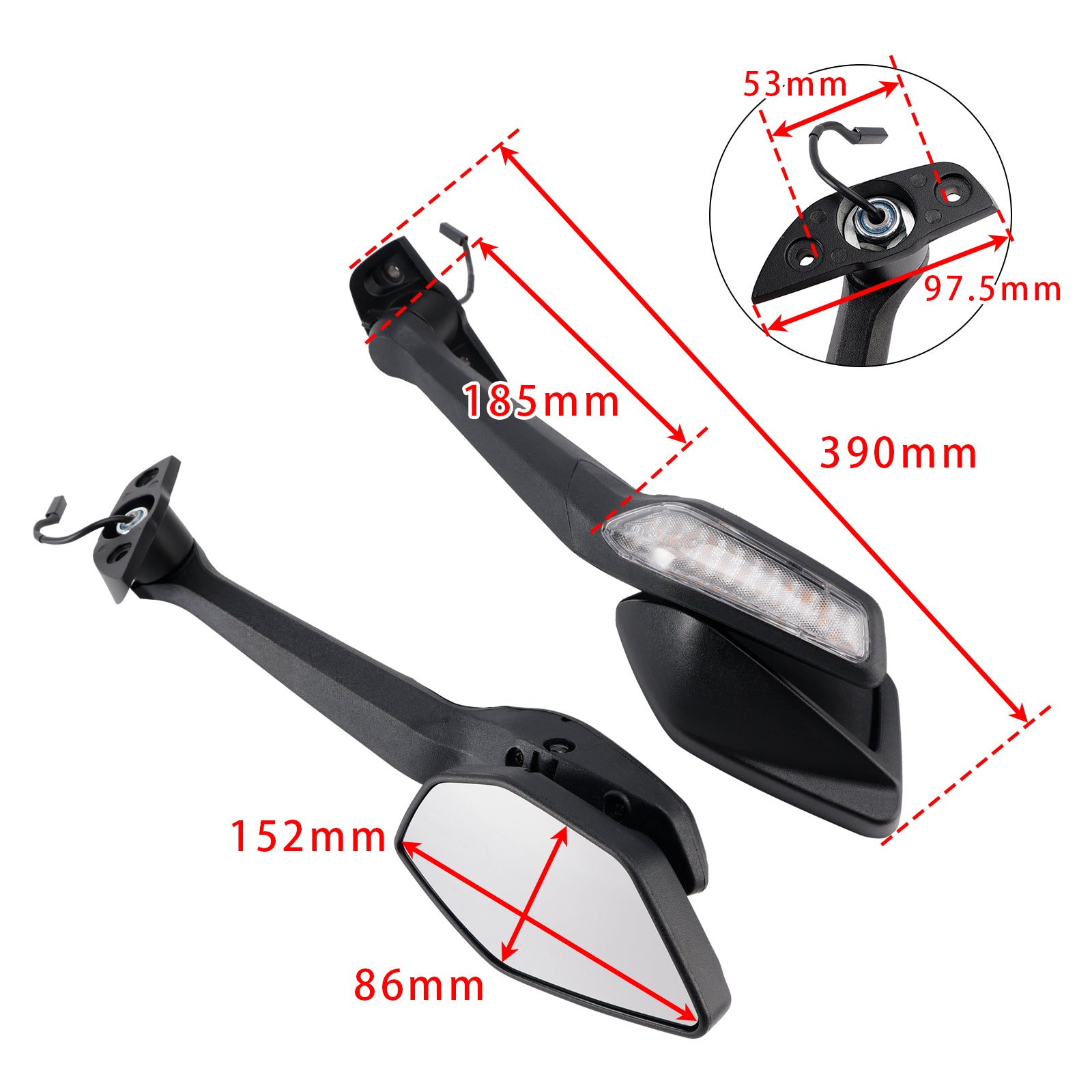 2022-2025 CFMOTO 450SR 450SRS Rearview Mirrors With Turn Signal