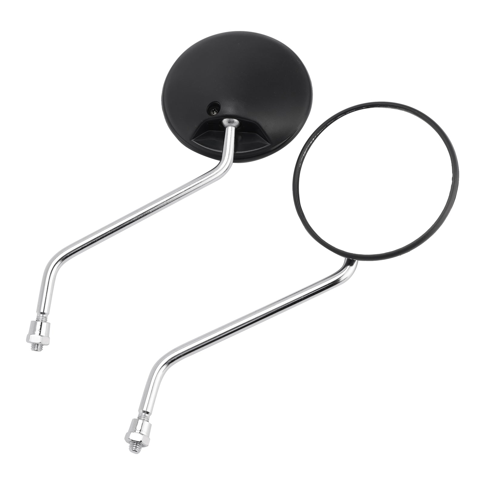 Piaggio Vespa Scooter Moped 8mm Universal Pair Round Mirrors Black