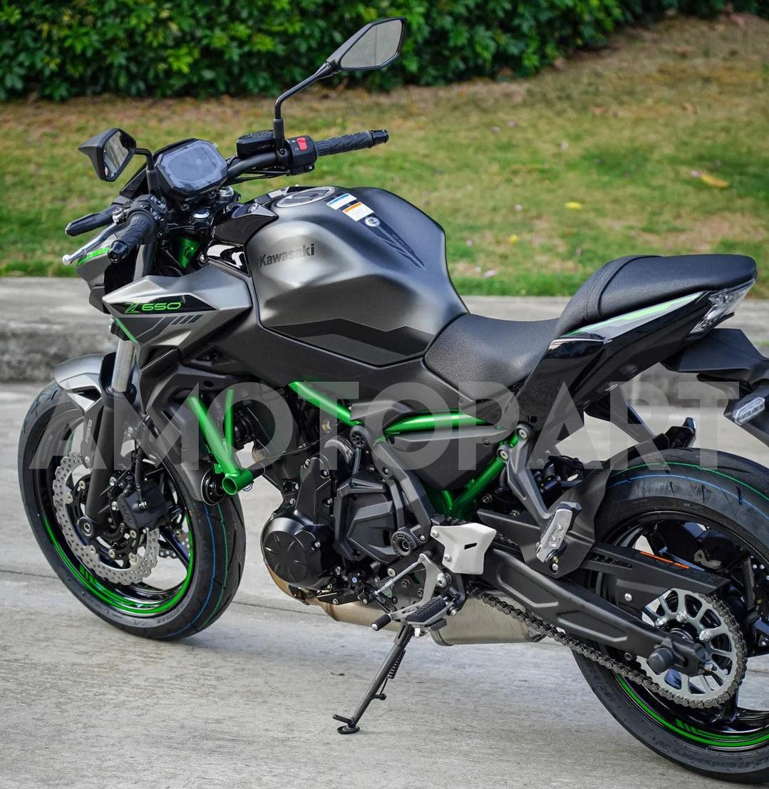 Amotopart 2020-2023 Kawasaki Z650 Black Green Fairing Kit