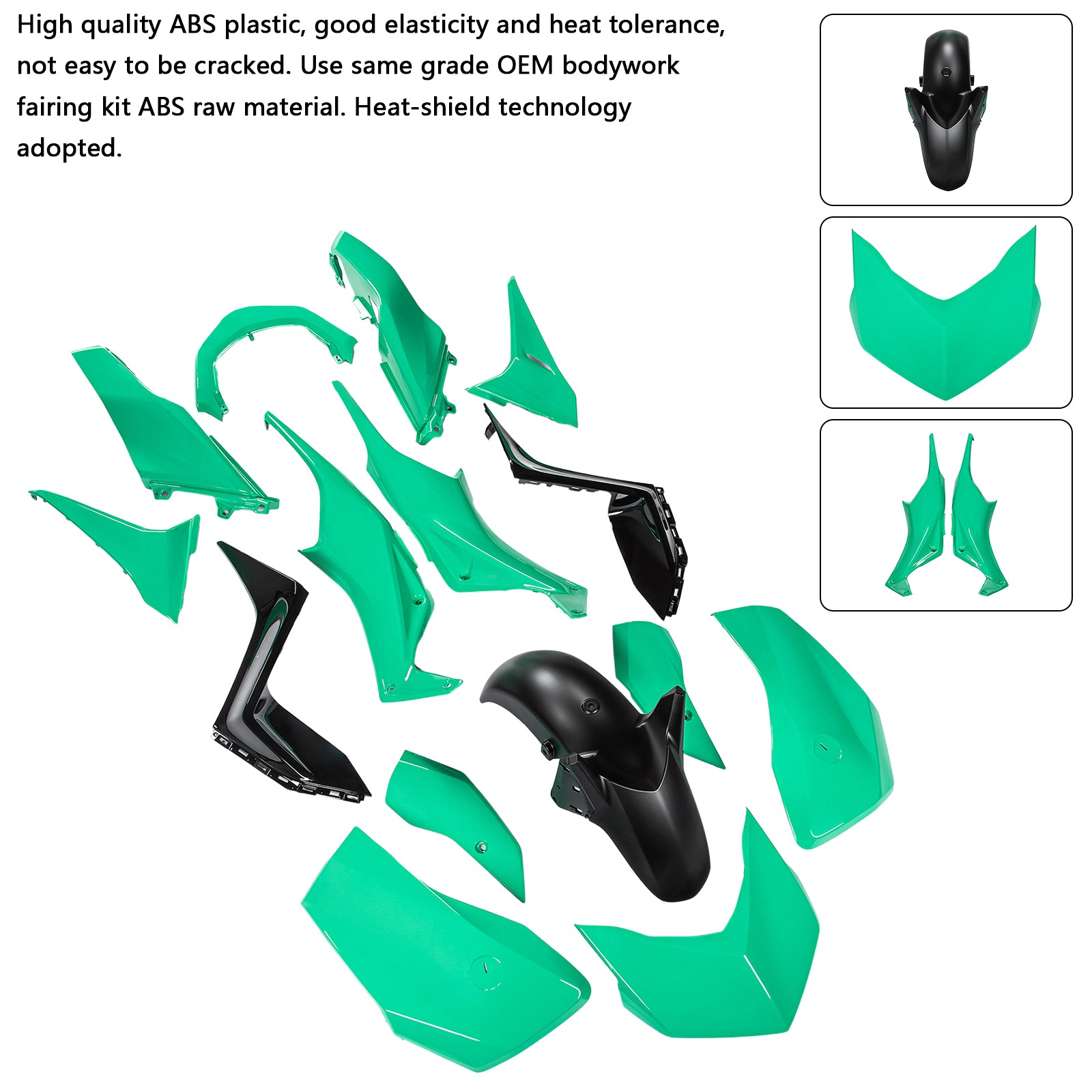 Amotopart 2023-2024 Yamaha X-MAX 300 Light Green Black Fairing Kit