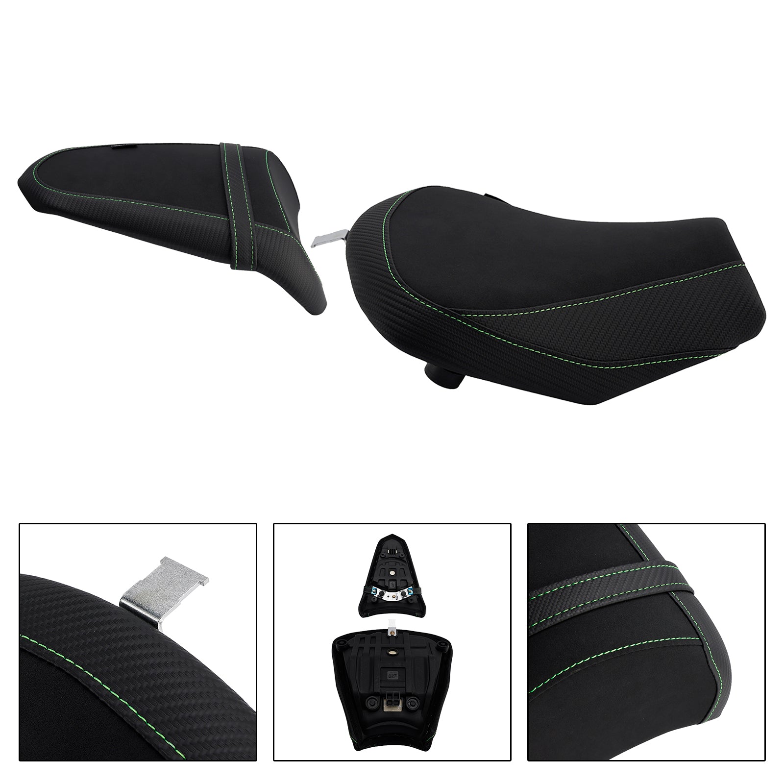 2017-2025 Kawasaki Ninja 650 Z650-coureur&PPassagiersstoel achterkussen groen