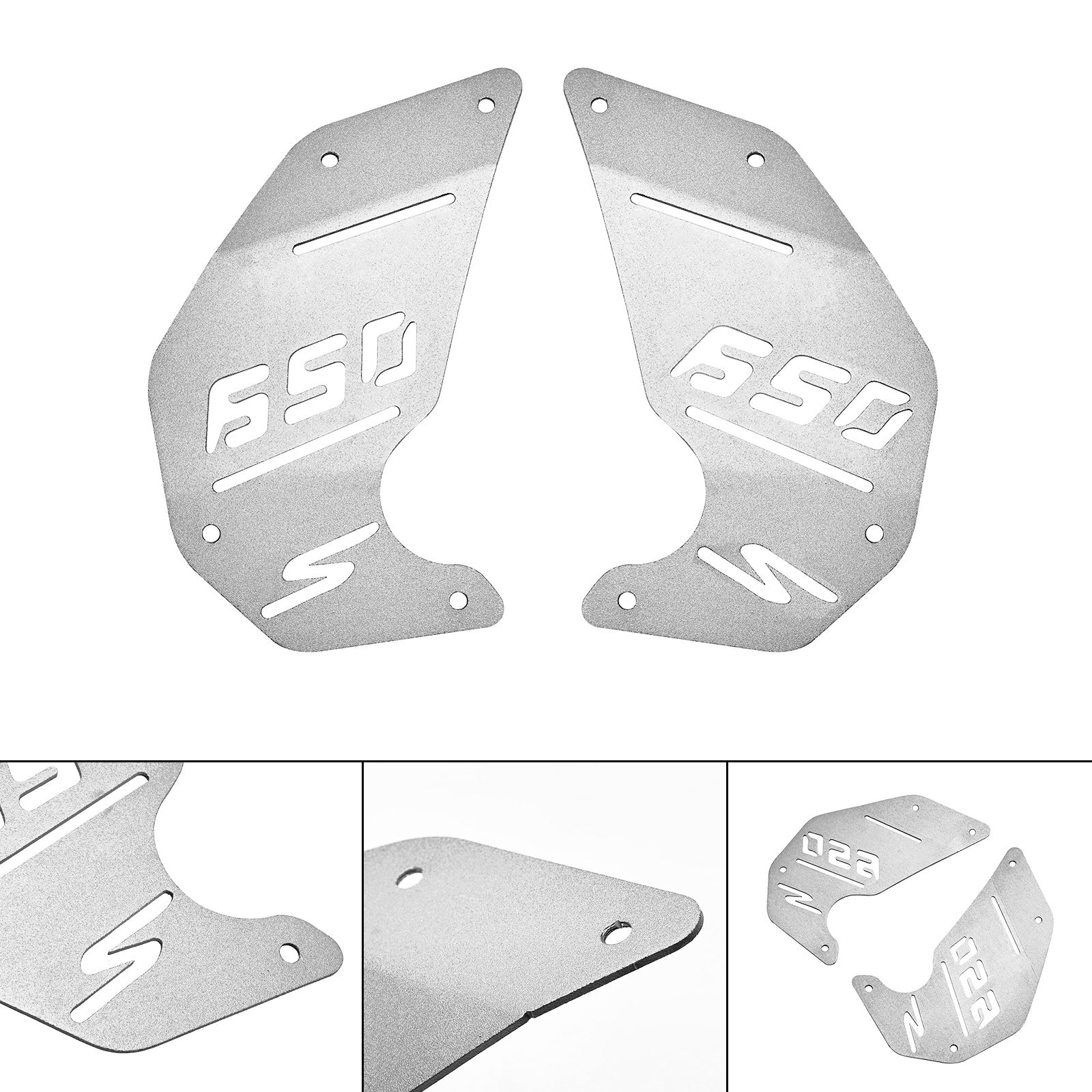 Piastra laterale motore Copertura pannello CNC Argento per Kawasaki Vulcan S En650 Vn650 15-22