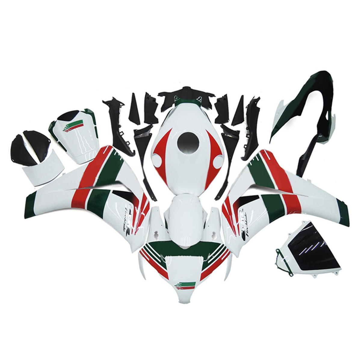 Amotopart 2008-2011 Honda CBR1000RR Kit de carenado rojo y blanco Style4