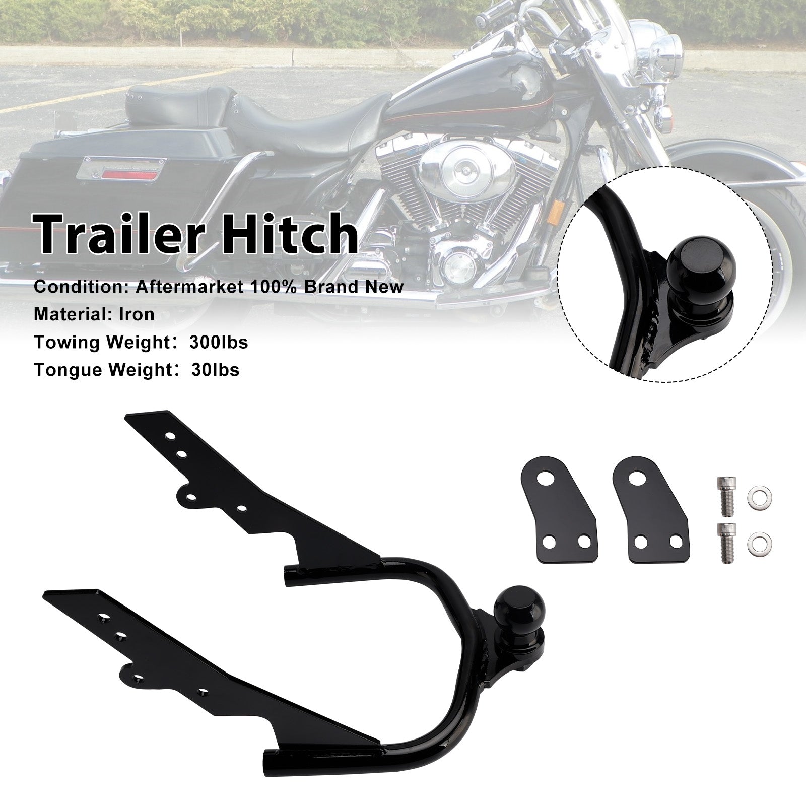 1994-2008 Electra Road King Glide FLTR FLHS FLHT Trailer Hitch Ball