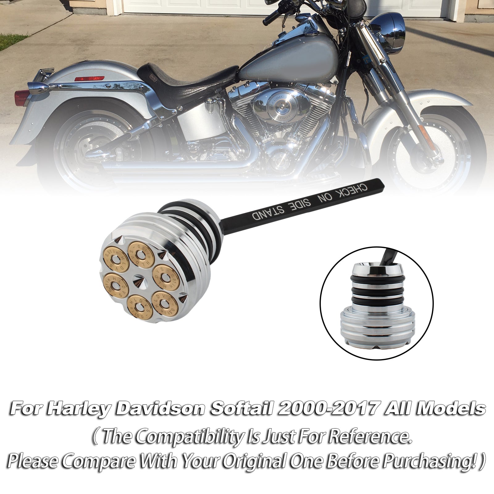 Oil Dipstick Tank Cap Plug For Softail 2000-2017 All Models