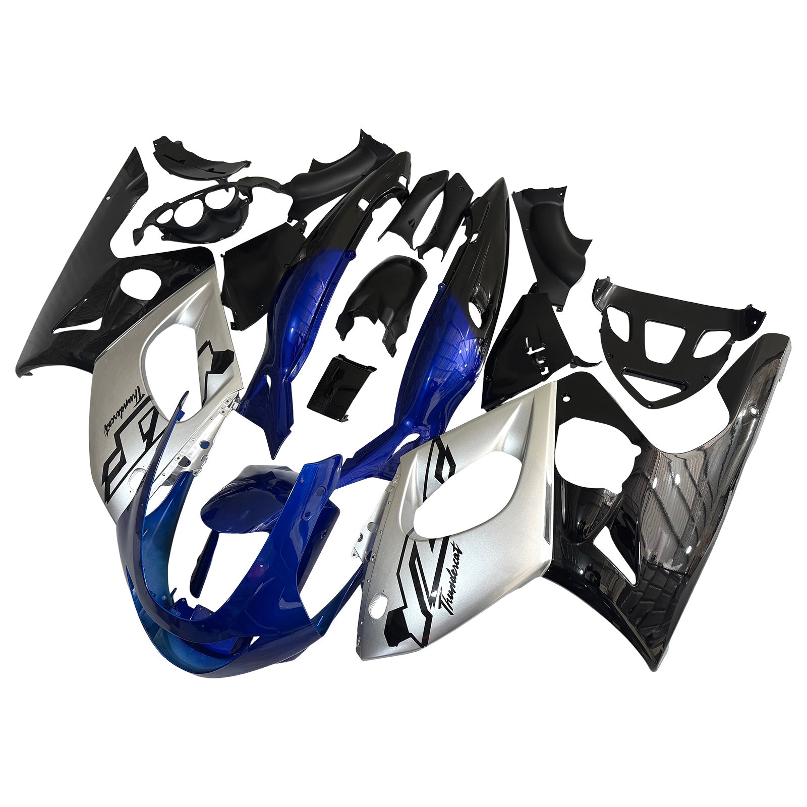 Amotopart 1996-2007 Yamaha YZF 600R Thundercat Kit de carénage bleu noir