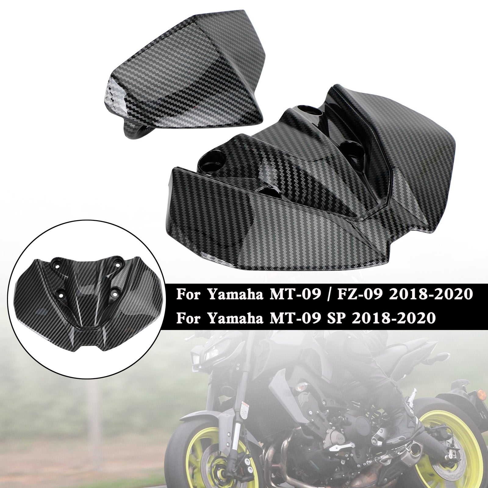 Scheinwerferverkleidung Windschutzscheibenabdeckung für Yamaha MT-09 FZ09 MT-09 SP 2018–2020