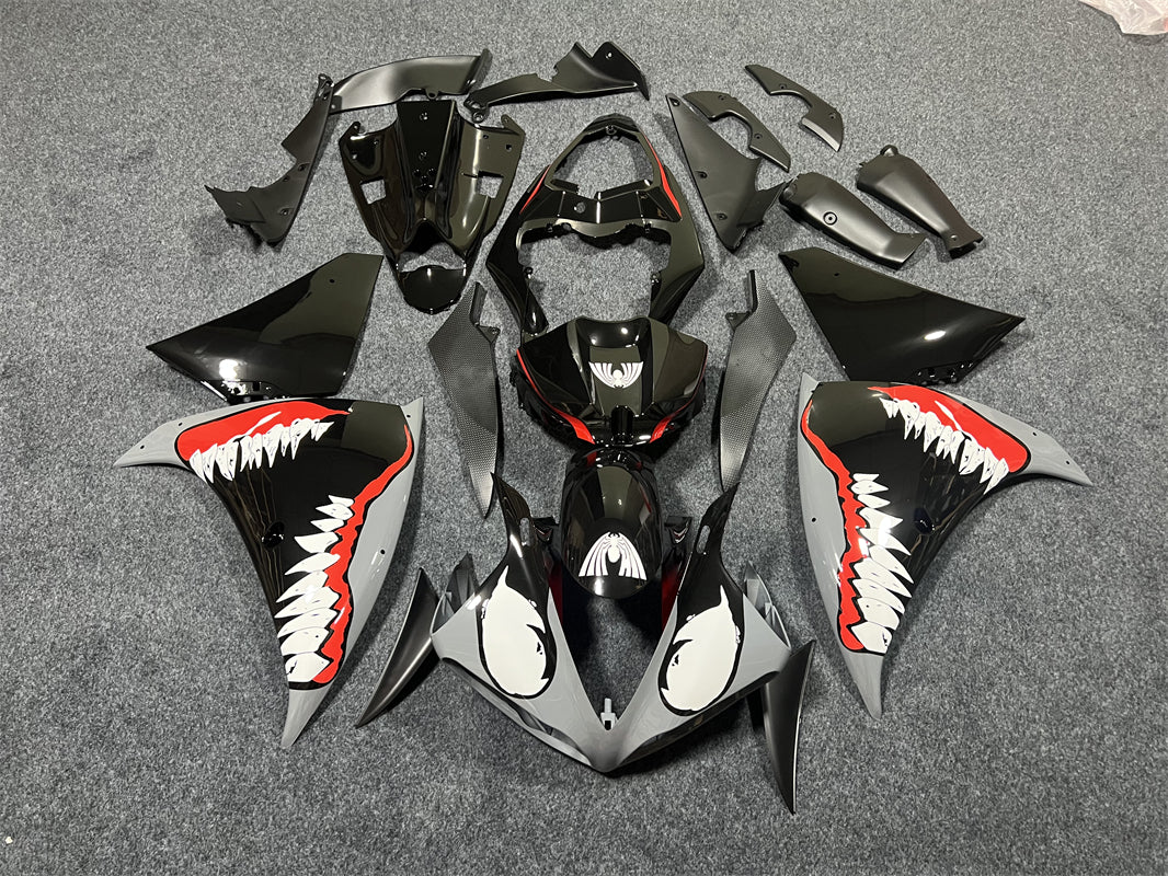 Amotopart Kit carena Shark Nero e Grigio Yamaha YZF 1000 R1 2009-2011