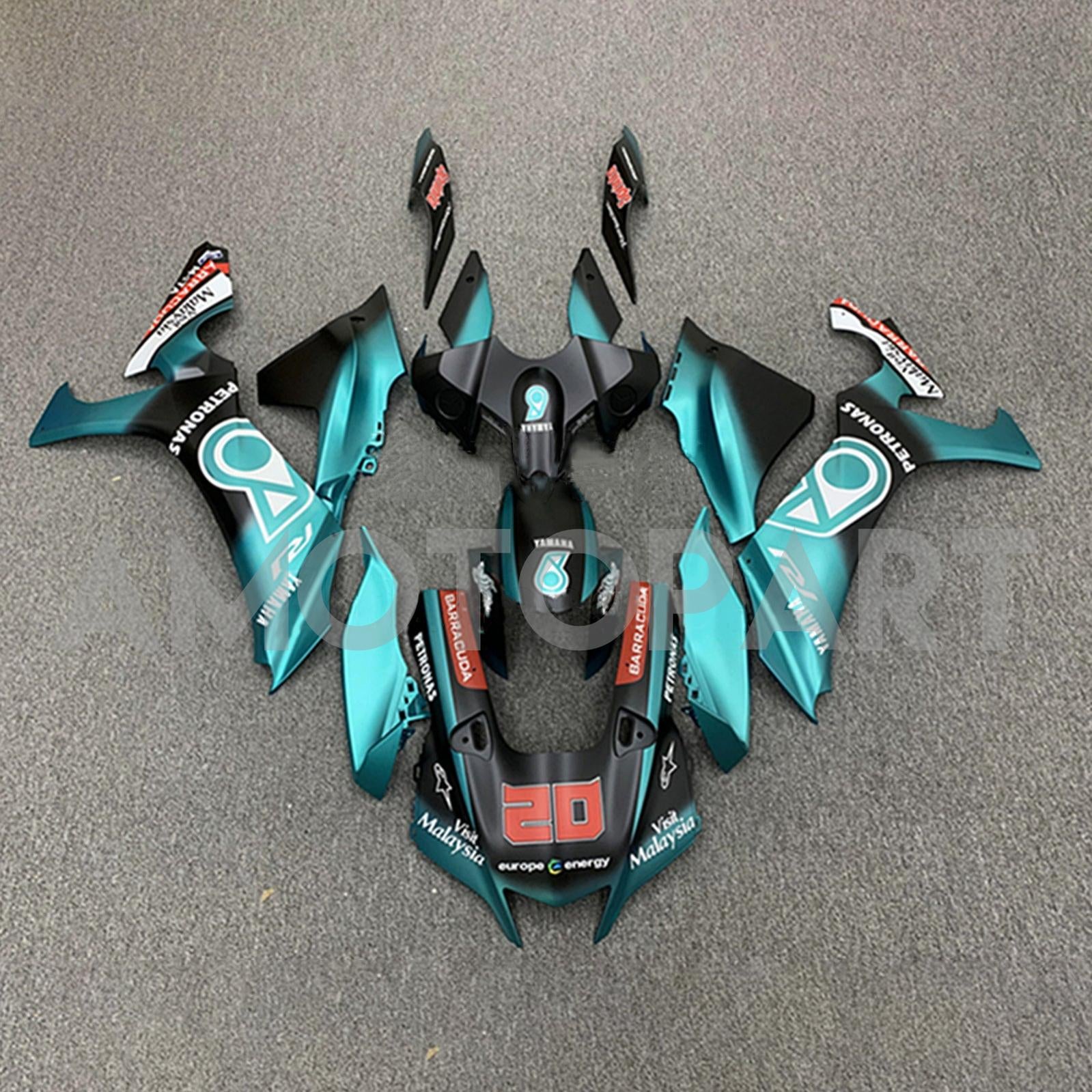 Amotopart 2020-2024 Yamaha YZF R1 Petronas Blue Fairing Kit