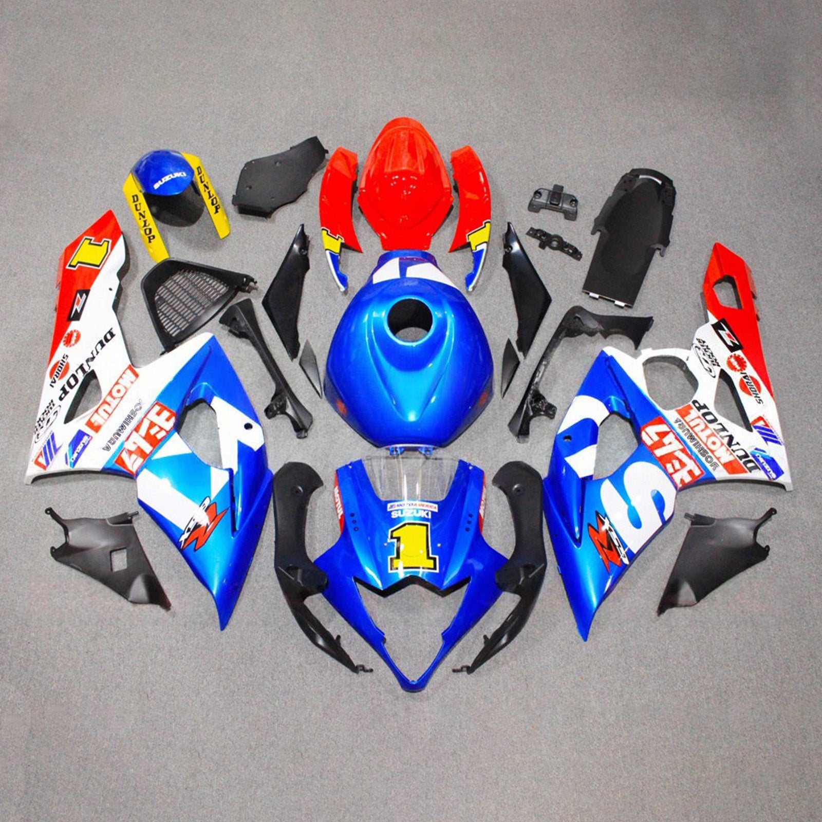 Amotopart 2005-2006 Suzuki GSXR1000 Blue White Red Fairing Kit