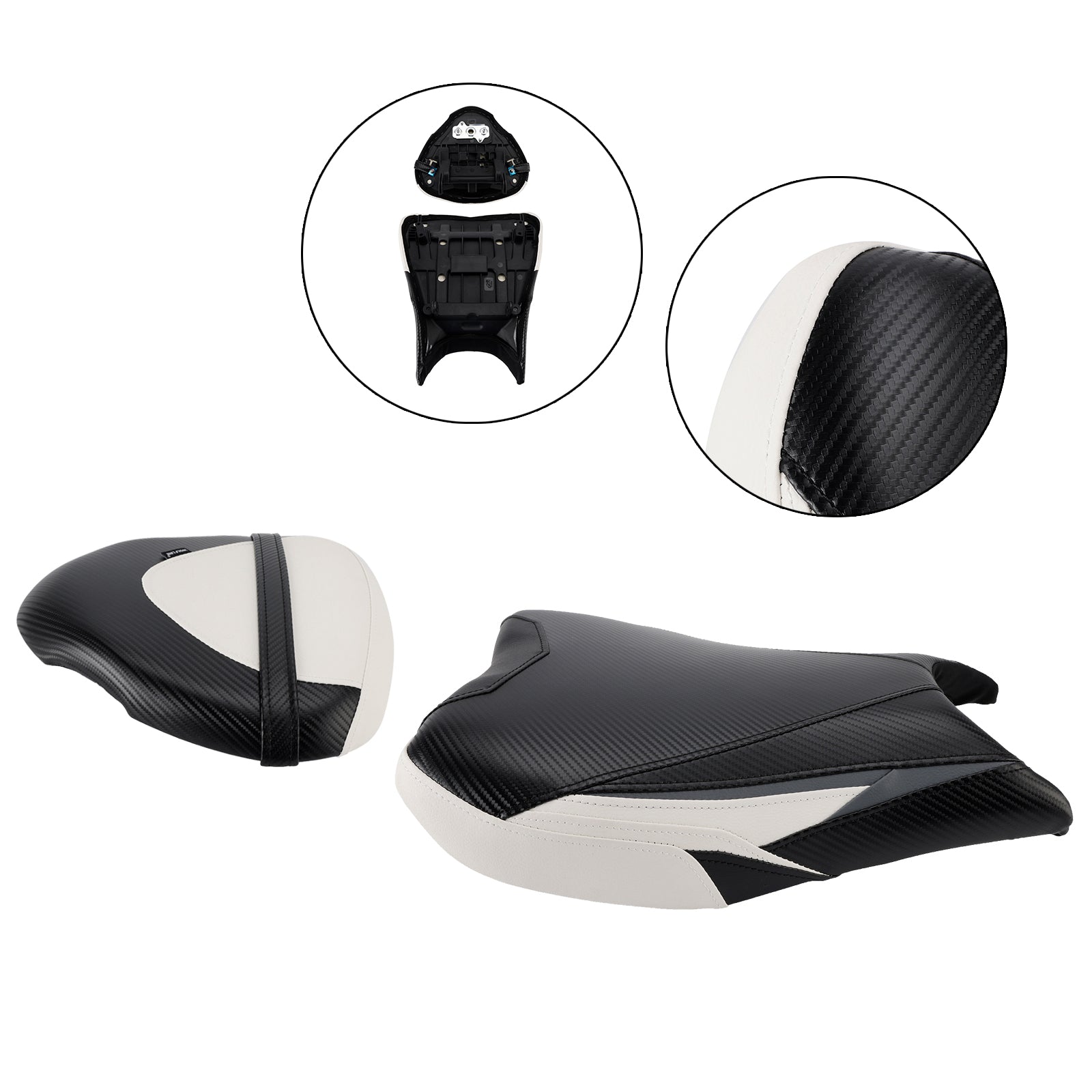 2022-2024 Suzuki Gsx1300R Front&Rear Raider Passenger Cushion Kit White