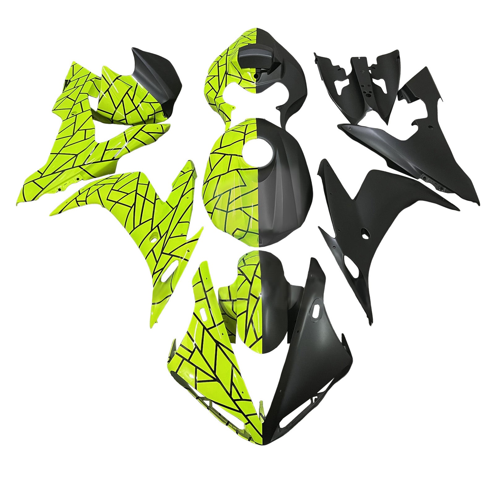 Amotopart 2004-2006 Yamaha YZF-R1 Matte Black Yellow Fairing Kit