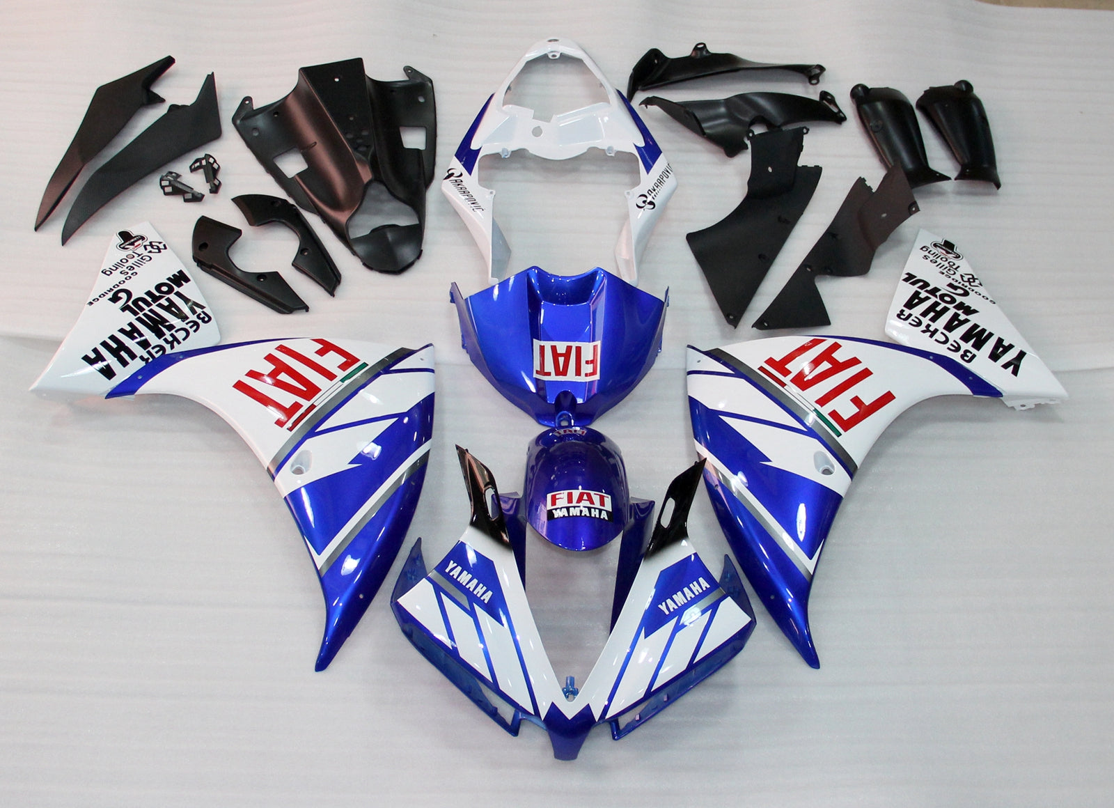 Amotopart 2012-2014 Yamaha YZF 1000 R1 Blue Black White Fairing Kit
