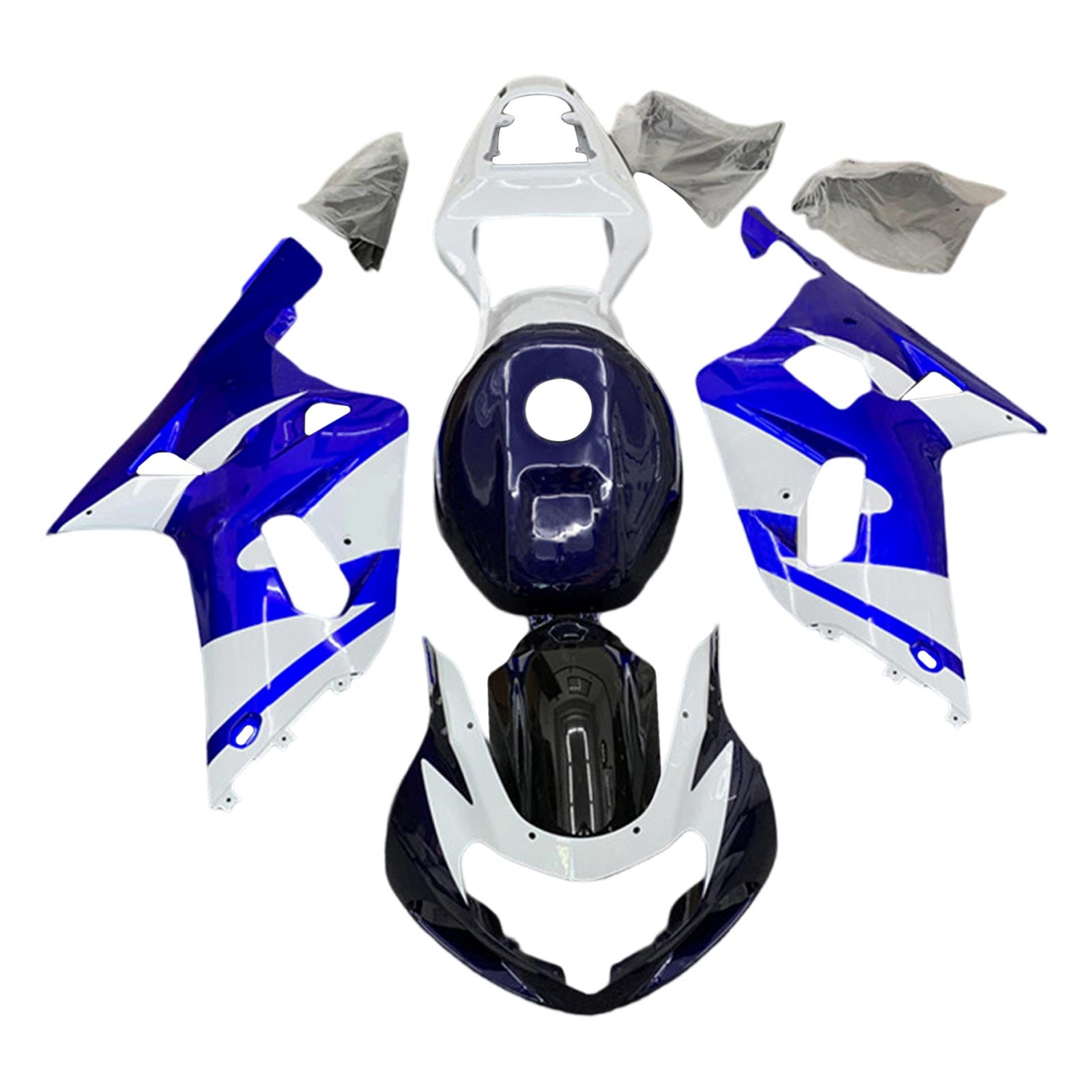 Amotopart Suzuki 01-03 GSXR600 & 00-03 GSXR750 Blue White Style3 Fairing Kit