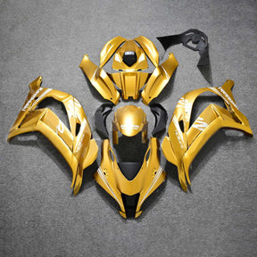 Amotopart 2016-2020 ZX10R Kawasaki Gold with White Logo Fairing Kit