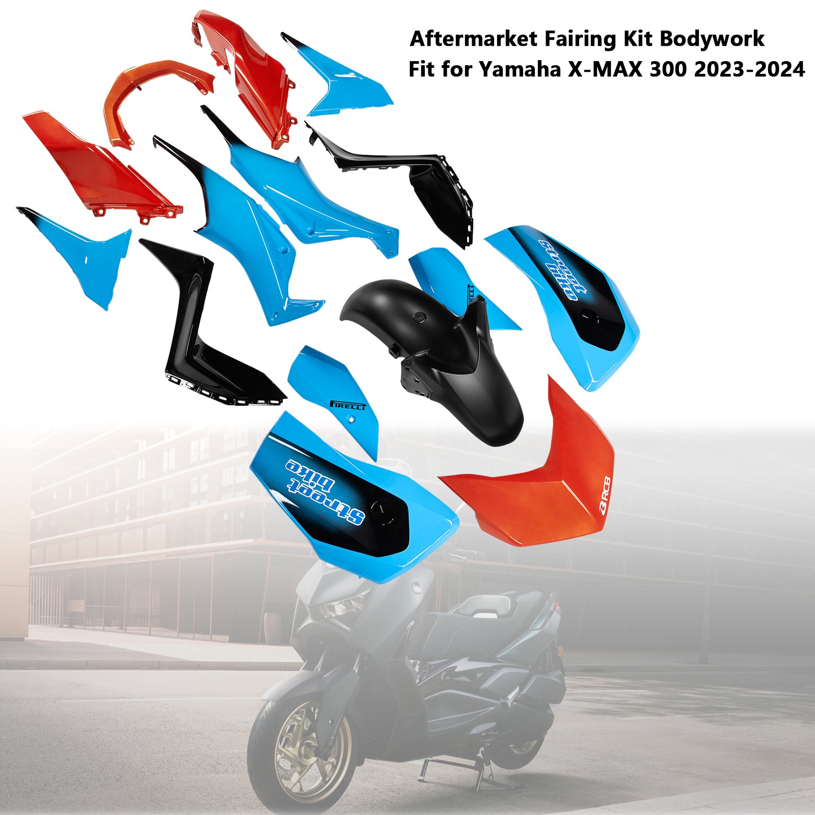 Amotopart 2023-2024 Yamaha X MAX 300 Verkleidungssatz