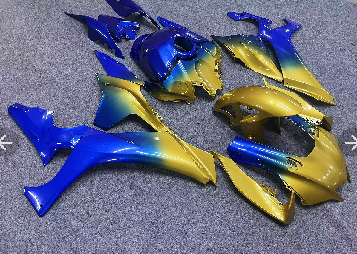 Amotopart 2020-2025 Yamaha YZF R1 Blue Gold Fairing Kit