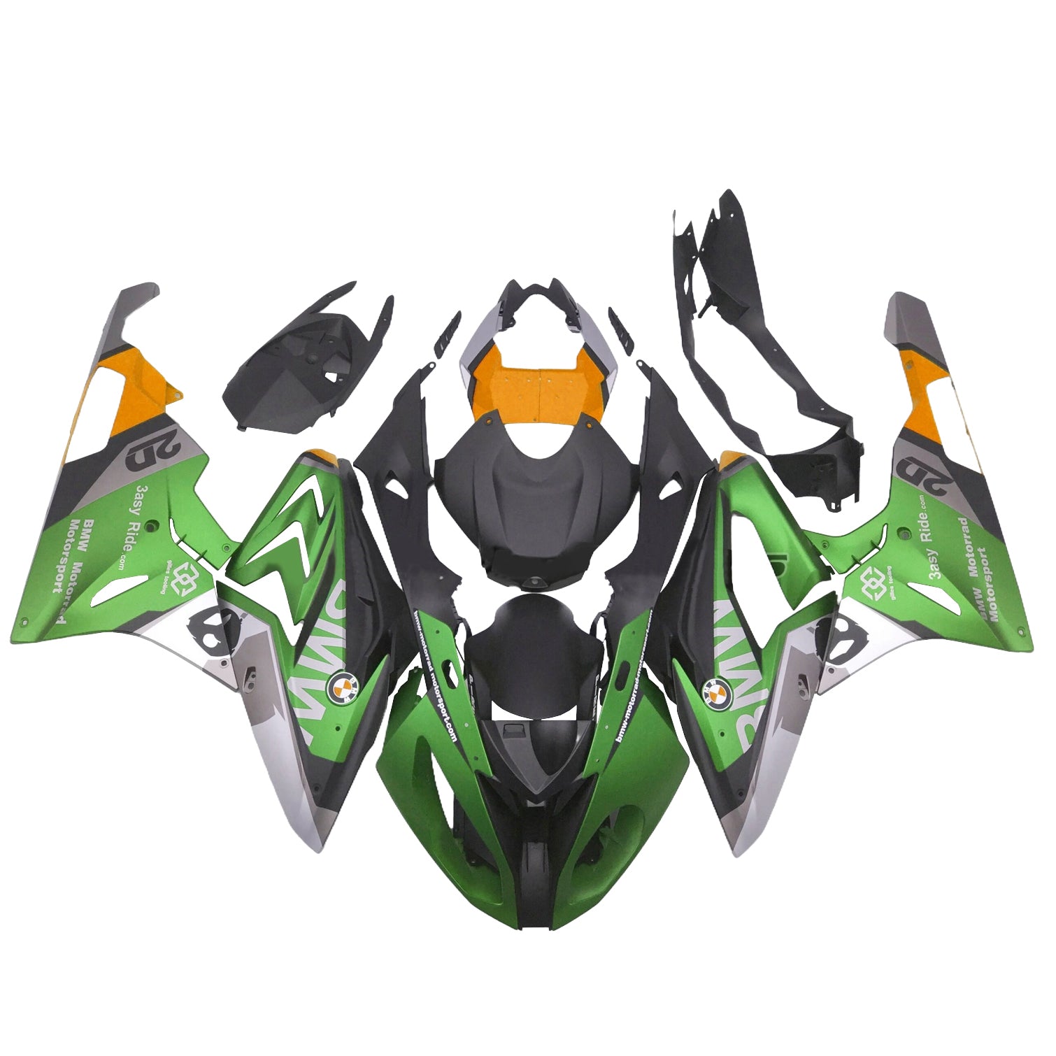 Amotopart 2015-2016 BMW S1000RR Black Green Fairing Kit