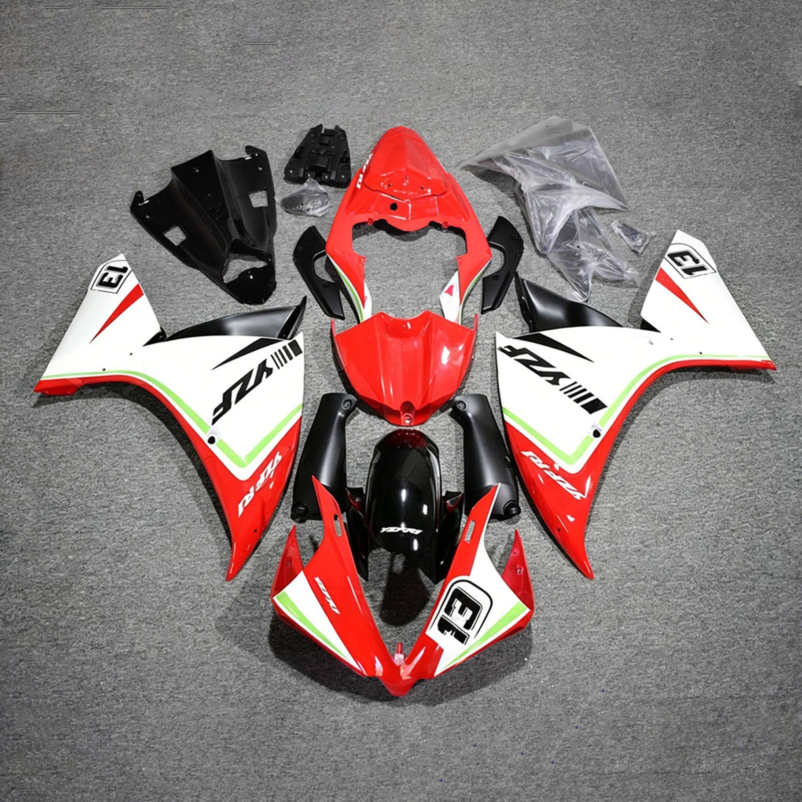 Amotopart 2009-2011 Yamaha YZF-R1 rood/witte kuipset