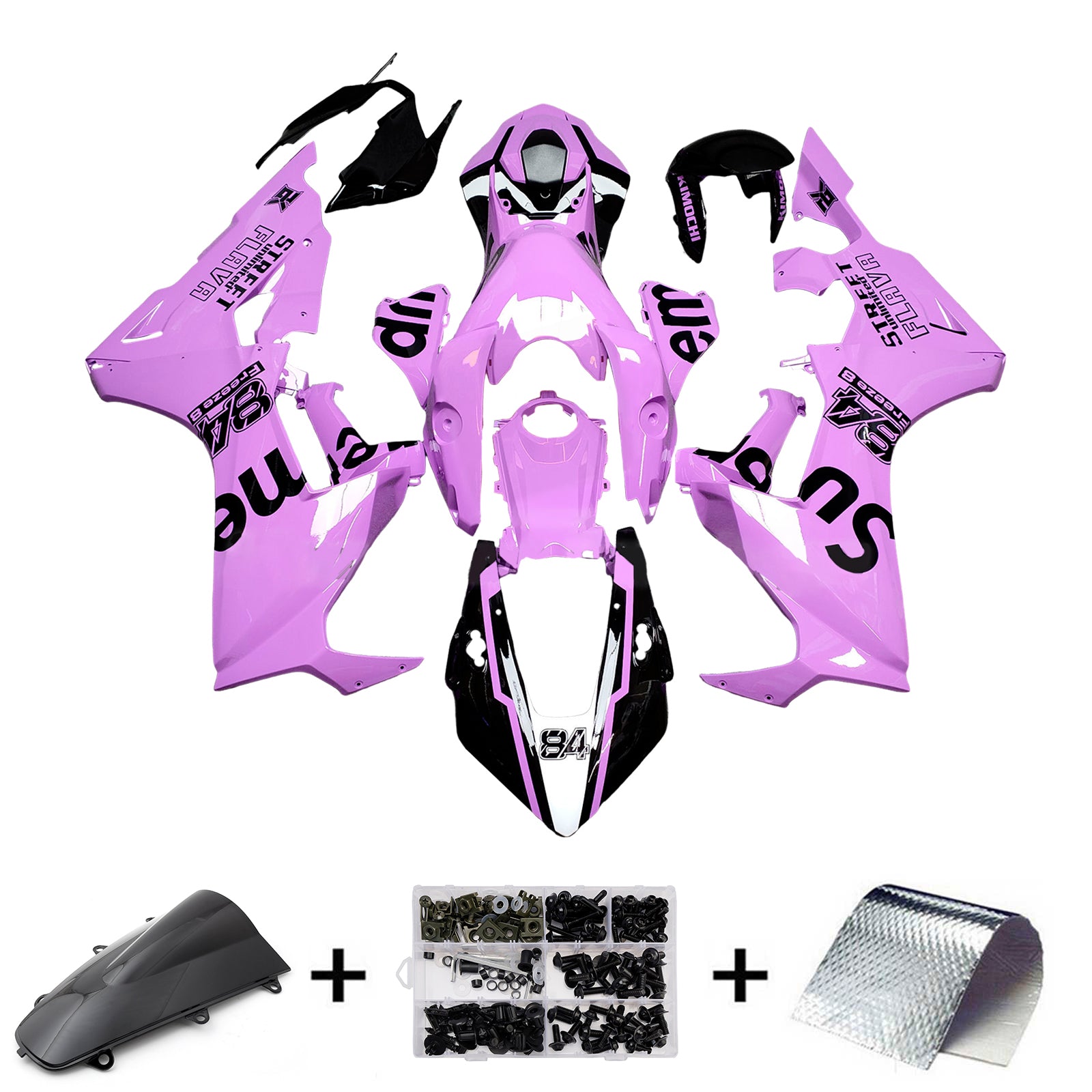 Amotopart 1999-2007 Suzuki Hayabusa GSX1300R Kit de carénage violet léger