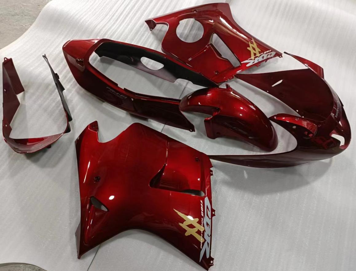 Amotopart 1996–2007 Honda CBR1100XX SuperBlackBird Verkleidungsset in glänzendem Rot