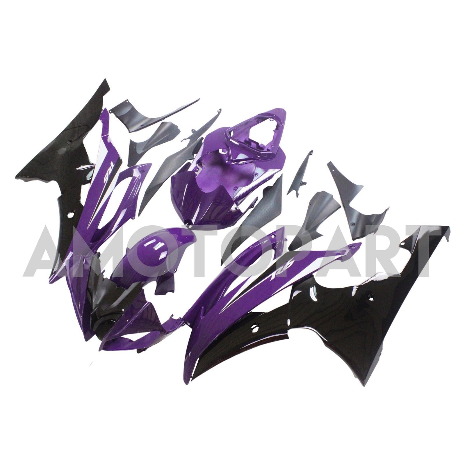 Amotopart 2008–2016 YZF 600 R6 Yamaha Lila&Schwarzes Verkleidungskit