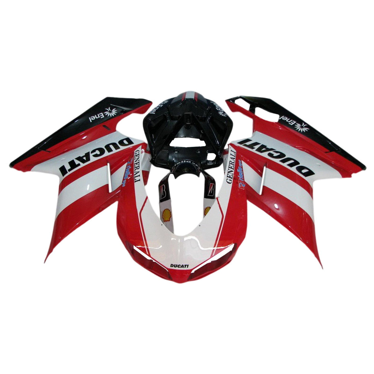 Amotopart 2007-2012 Ducati 1098 1198 848 Red&White Style1 Fairing Kit