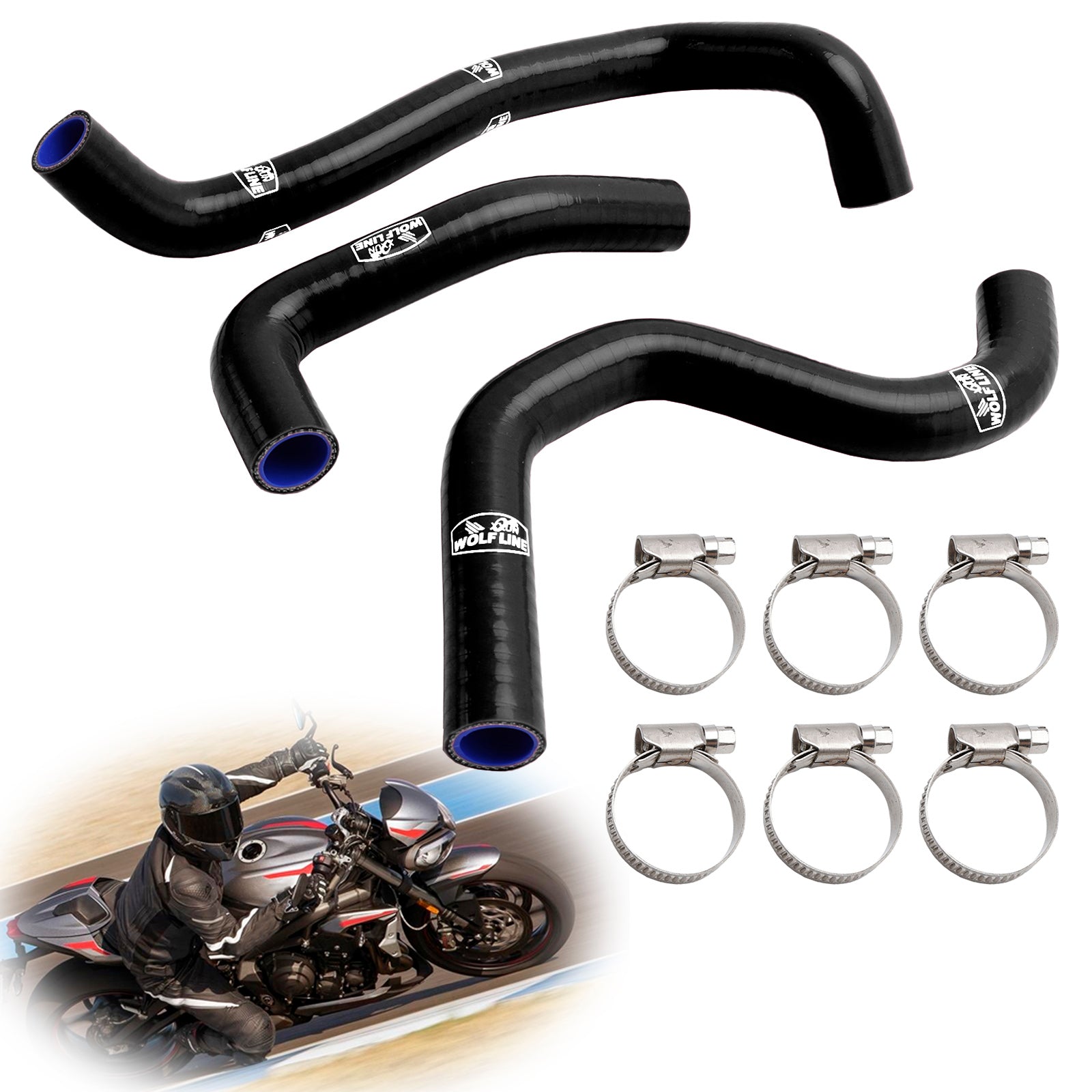 20-22 Street Triple 765 R RS Silicone Radiator Coolant Hose Kit