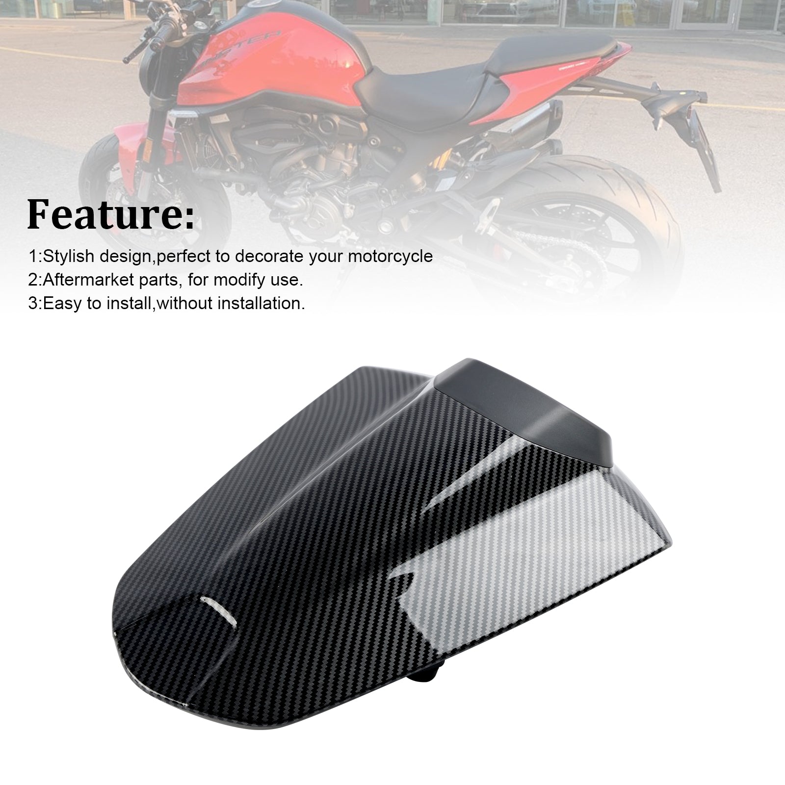 21-24 Ducati Monster 950 937 Housse de siège arrière Capot de carénage