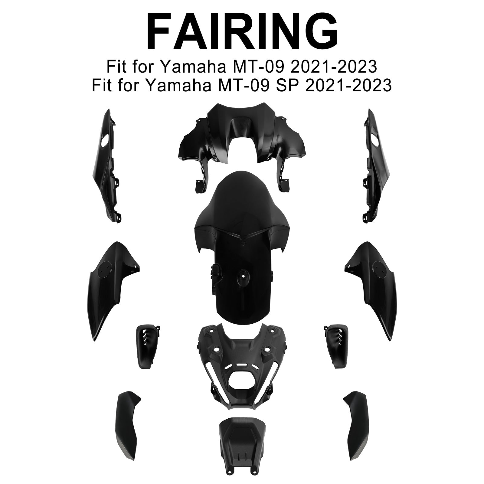 ボディワーク フェアリング インジェクション 未塗装 ヤマハ MT-09 / MT-09 SP 2021-2023用