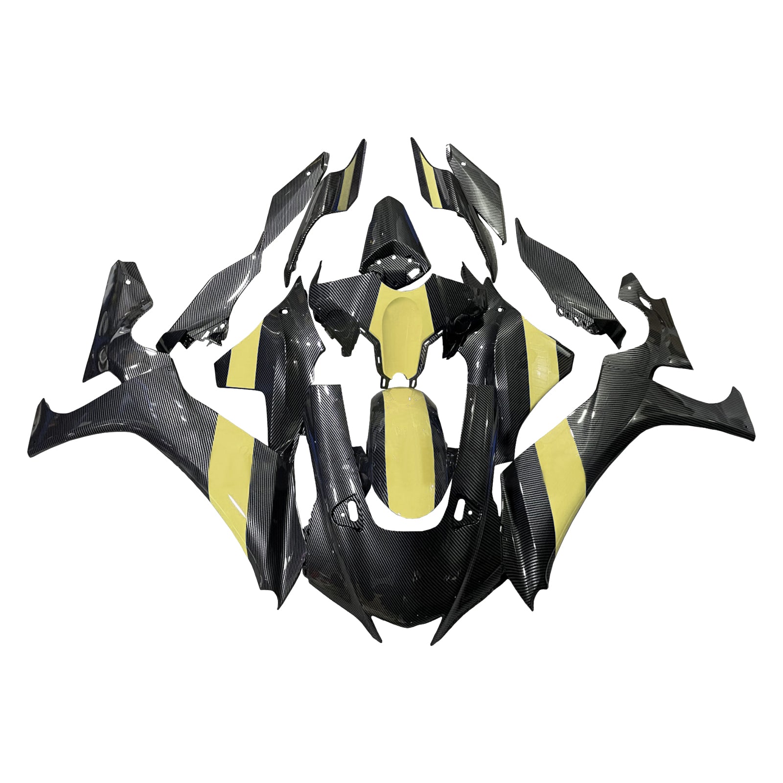Amotopart 2020-2025 Yamaha YZF-R1 Carbon Fiber Yellow Fairing Kit