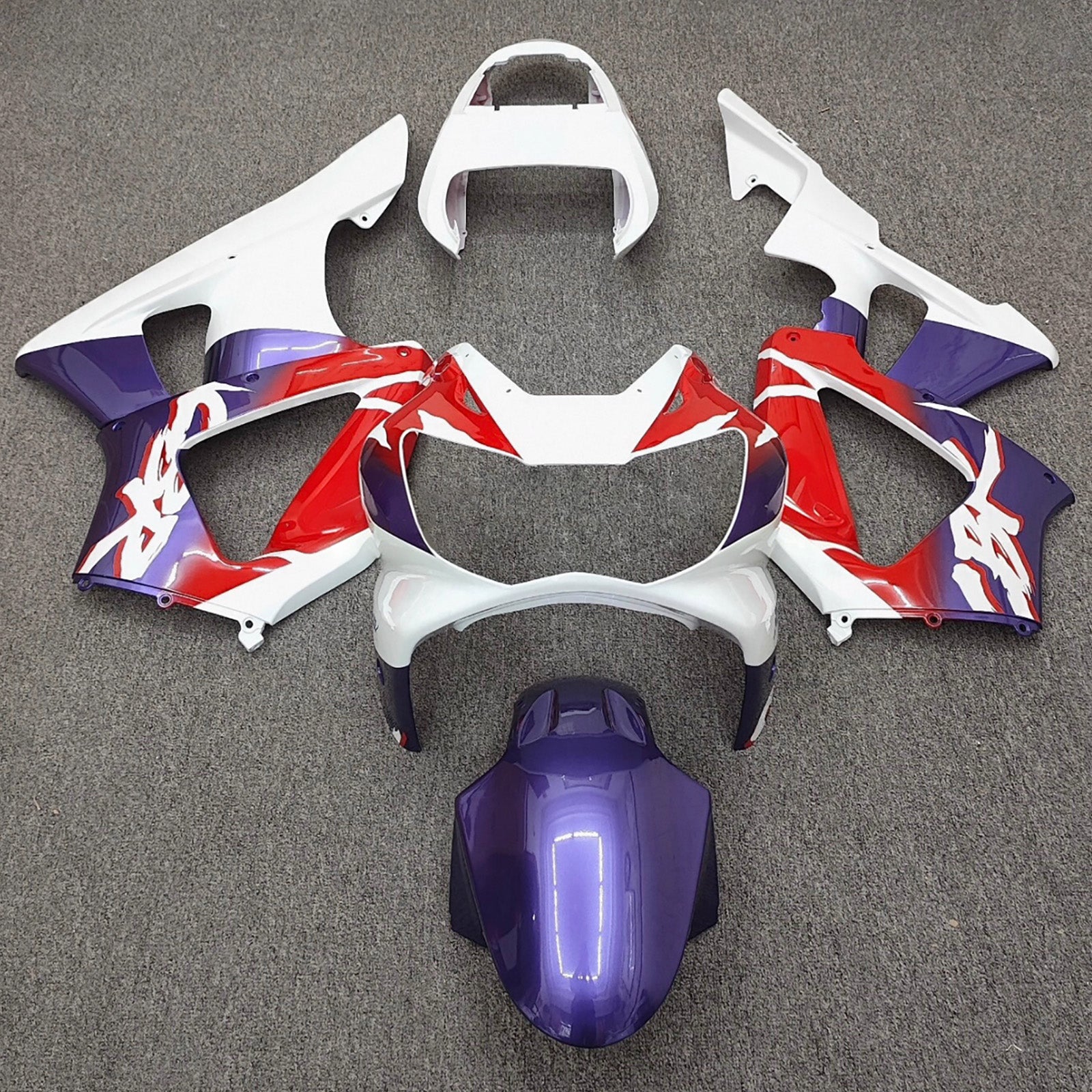Amotopart 2000–2001 Honda CBR929RR Lila Rot Weiß Verkleidungsset