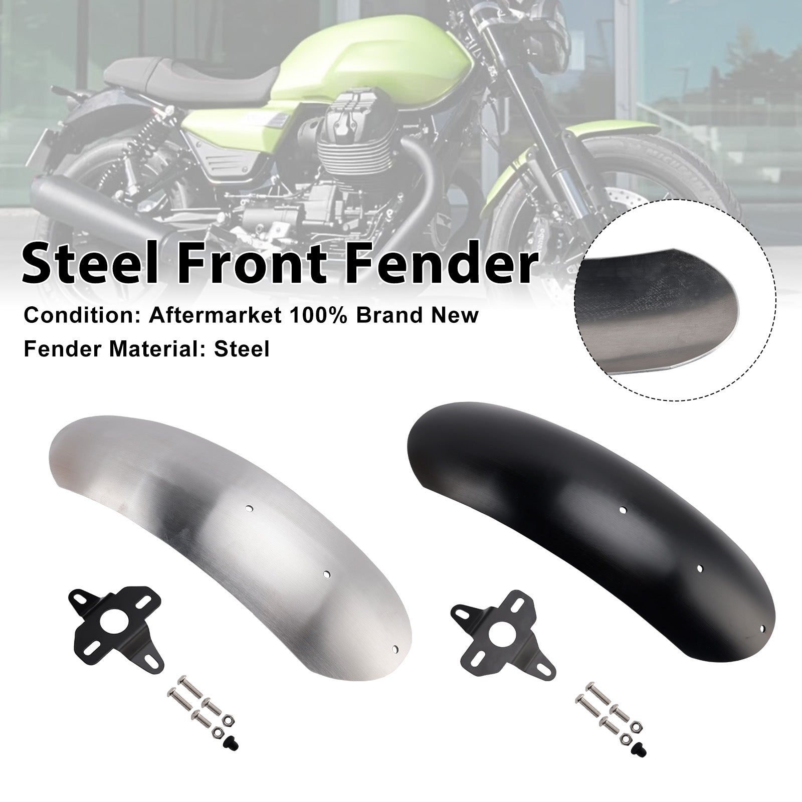 2017-2025 MOTO GUZZI V7 Stone Special Steel Front Fender Mudguard
