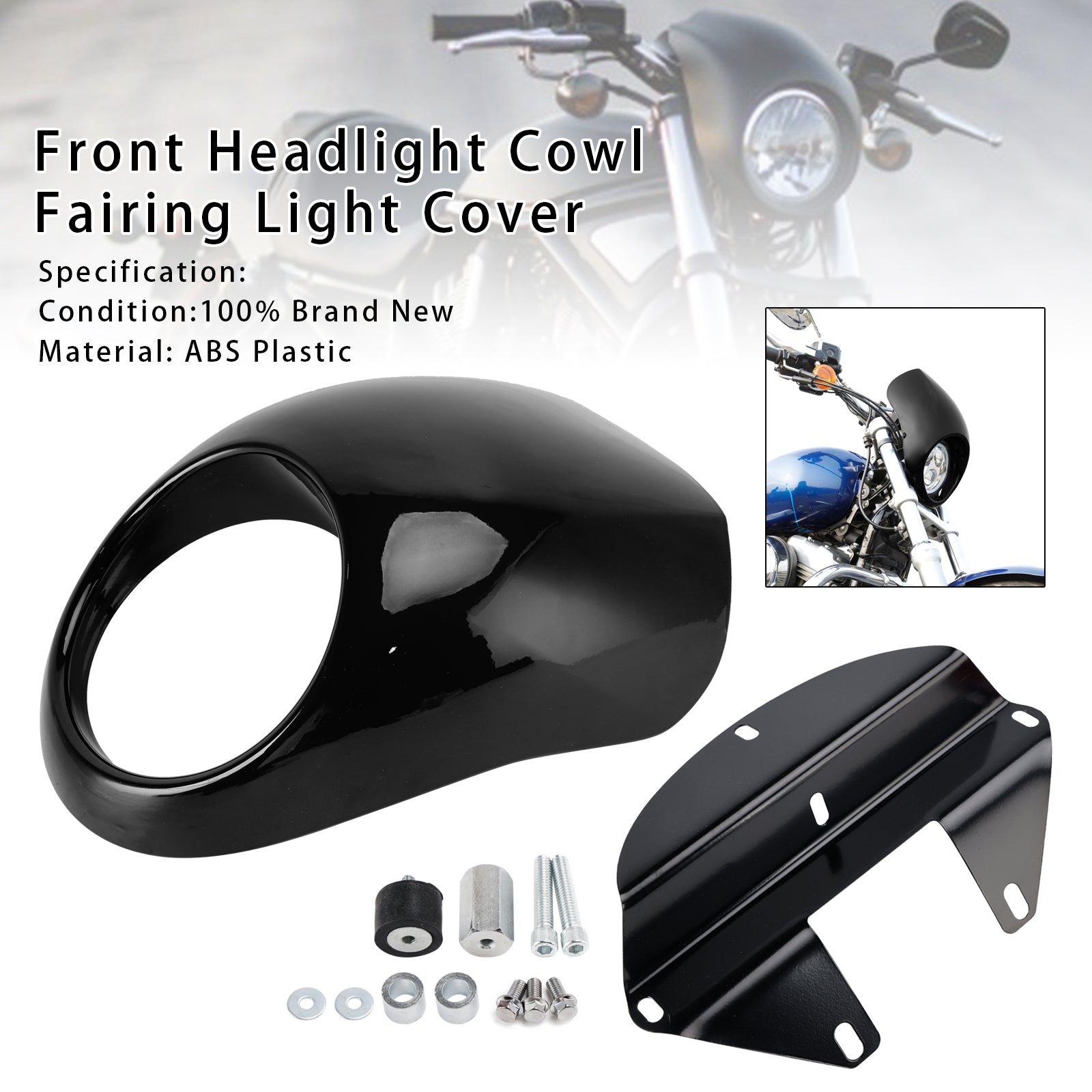 1973-up Sportster Dyna XL 883 1200 FX Headlight Fairing Light Cover