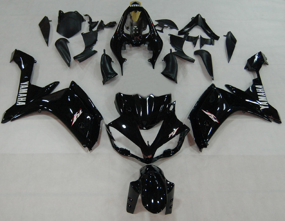 Amotopart 2007-2008 Yamaha YZF 1000 R1 Gloss Black Fairing Kit