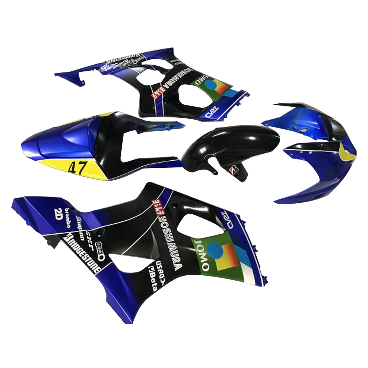 Amotopart 2003-2004 K3 GSXR1000 Suzuki Blue&Yellow Fairing Kit