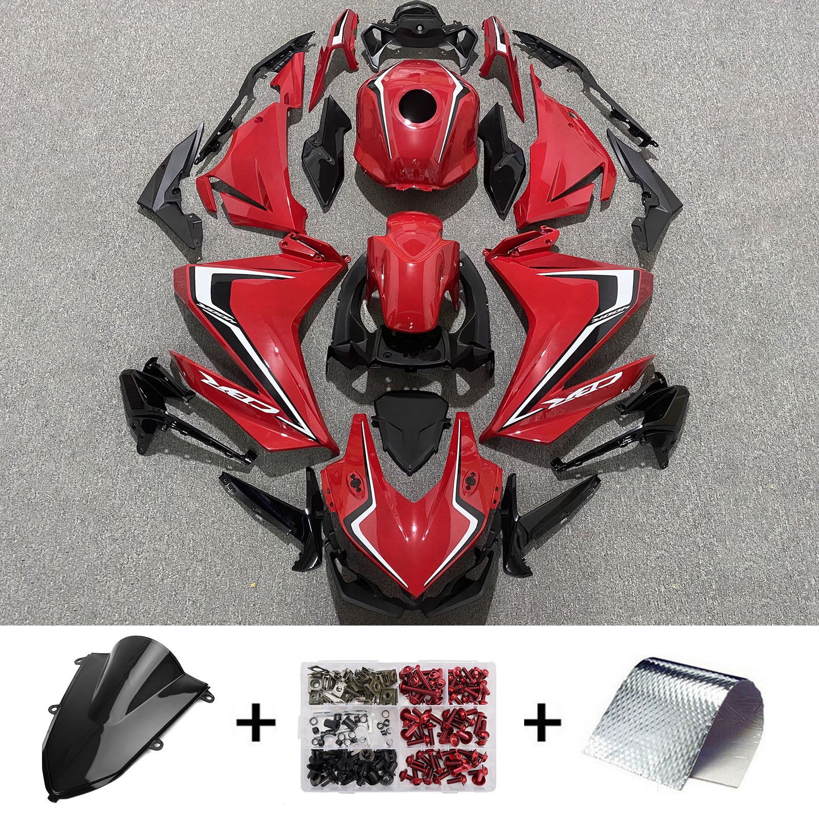 Amotopart 2022-2023 Honda CBR500R rood/zwart kuipset