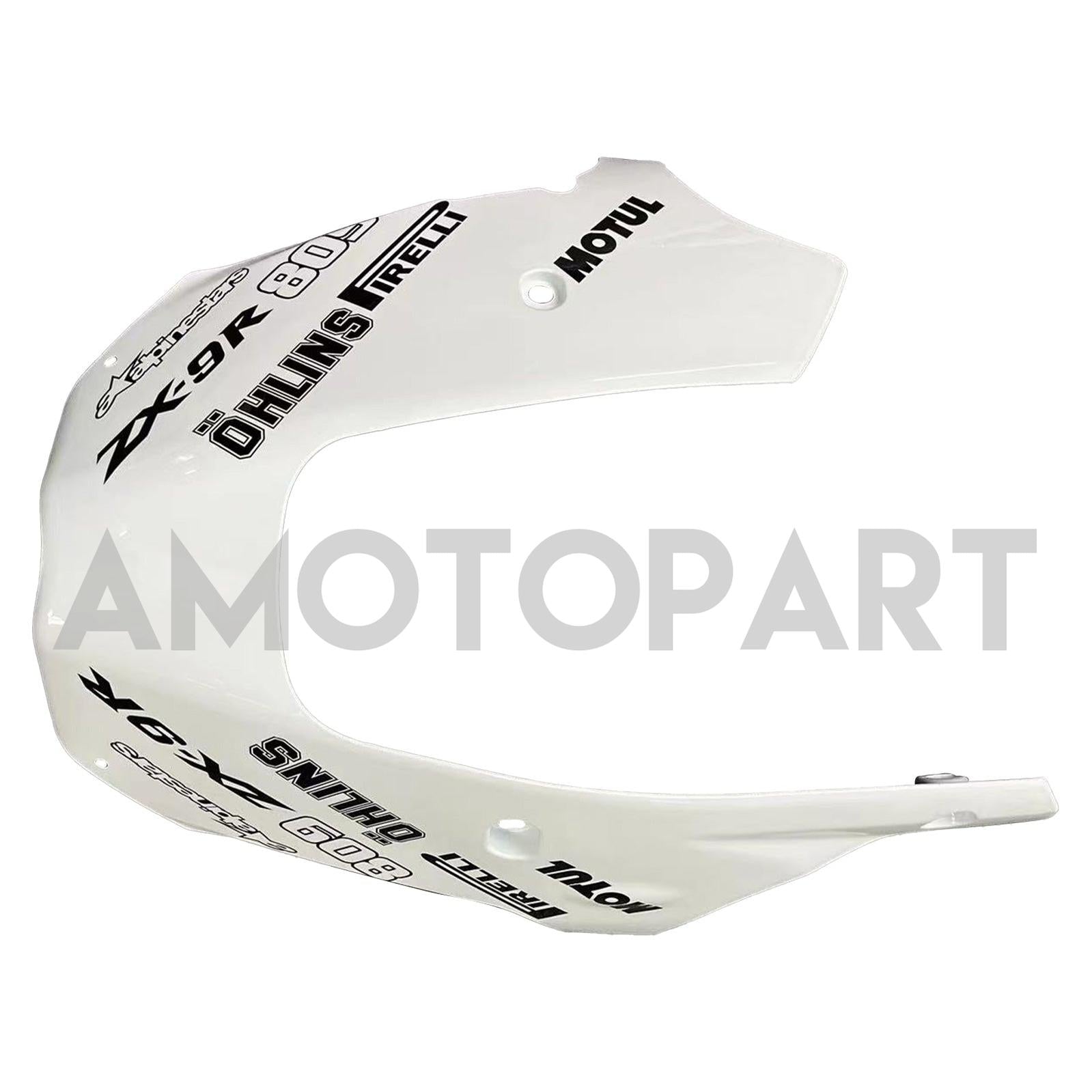 Amotopart 2000-2001 Kawasaki ZX9R White Black Fairing Kit