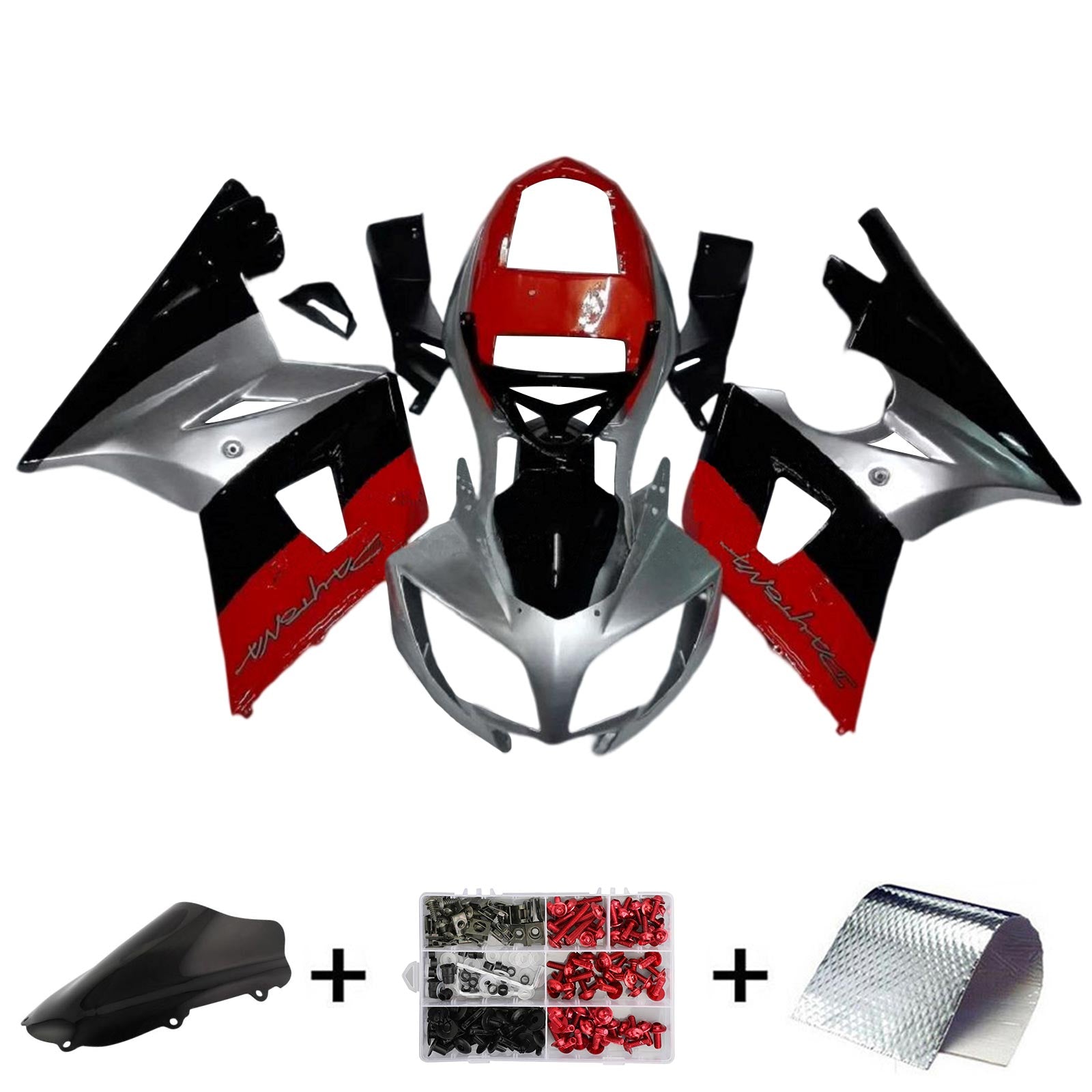 Amotopart 2002-2005 Triumph Daytona 600 650 Grey&Red Fairing Kit