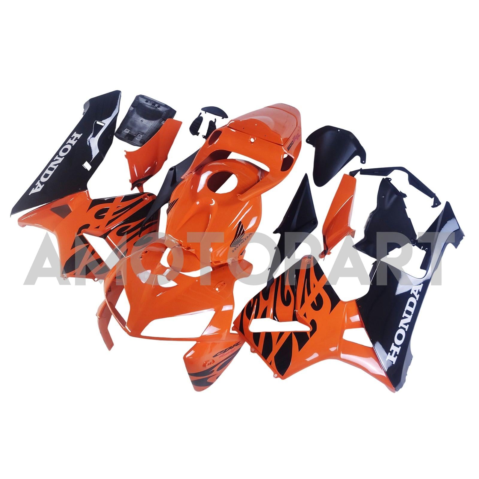 Amotopart 2005–2006 Honda CBR600RR Orange Schwarz Verkleidungsset