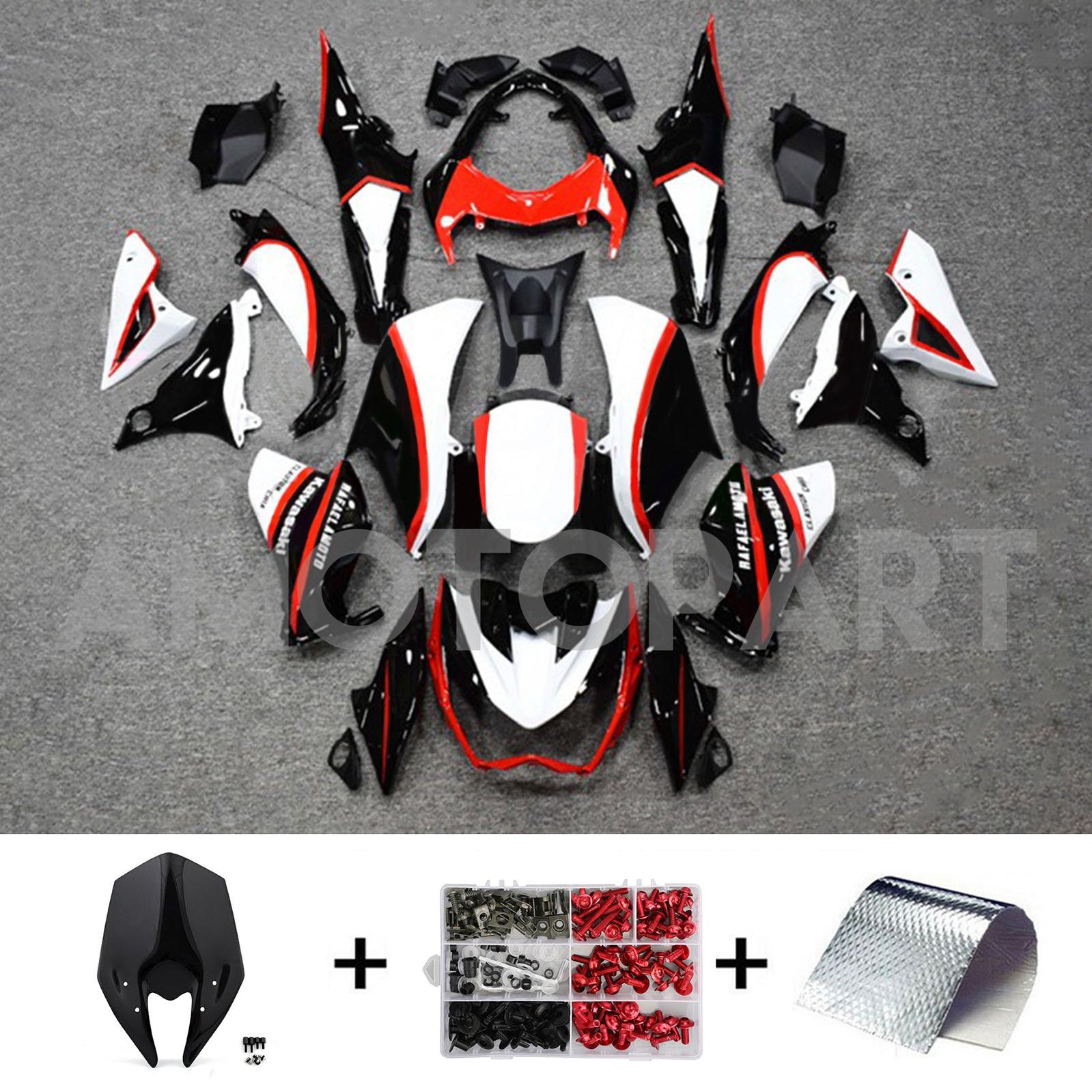 Amotopart 2013-2018 Kawasaki Z800 Black&Red Stripe Fairing Kit