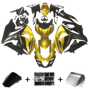 Amotopart 2009-2016 K9 GSXR1000 Suzuki Gold&Black Fairing Kit